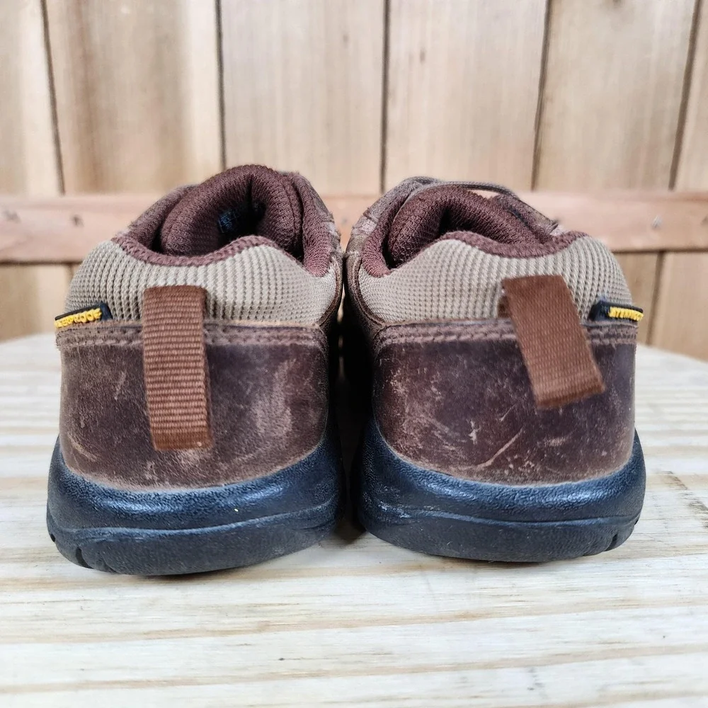 Keen Presidio Shoes Kids‎ 11 Brown Leather Hiking Trail Walking Low Toe Guard